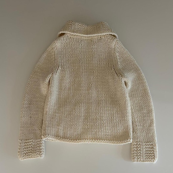 Express Hand-knit Collared Sweater in Cream - Picture 9 of 9